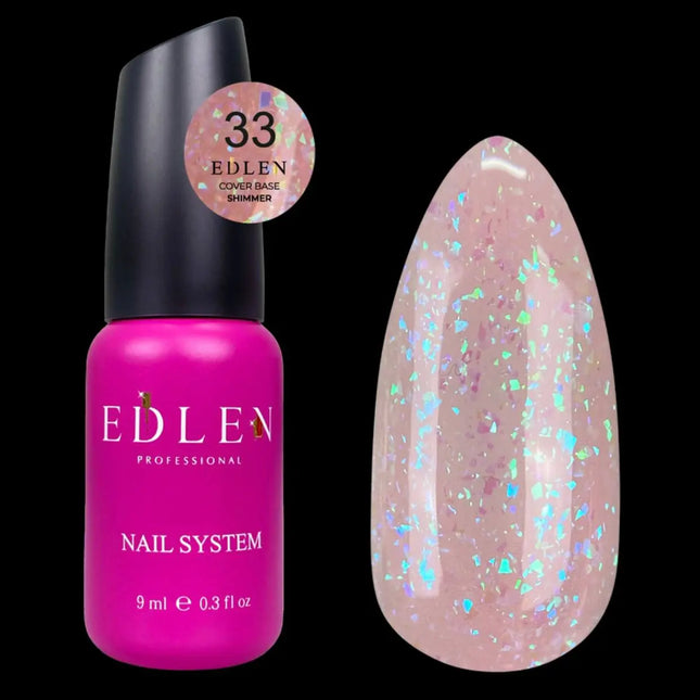 Edler Cover Grundlack Shimmer Nr. 33 Pfirsich mit holografischer Folie 9 ml