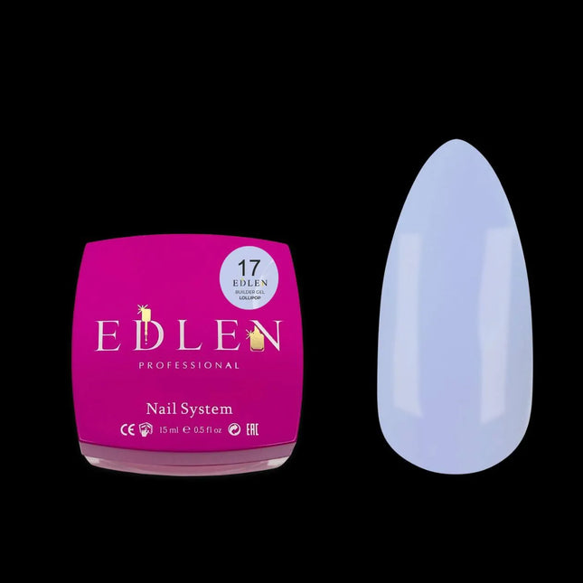 Гель для наращивания Edlen Builder Gel №17 «Леденец» Облачный голубой 15 мл