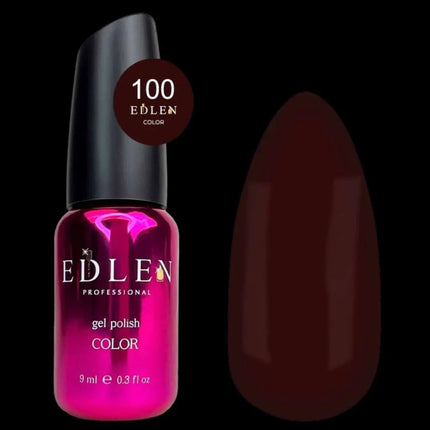 Edlen Gel Polish Color №100 Garnet Brown 9ml