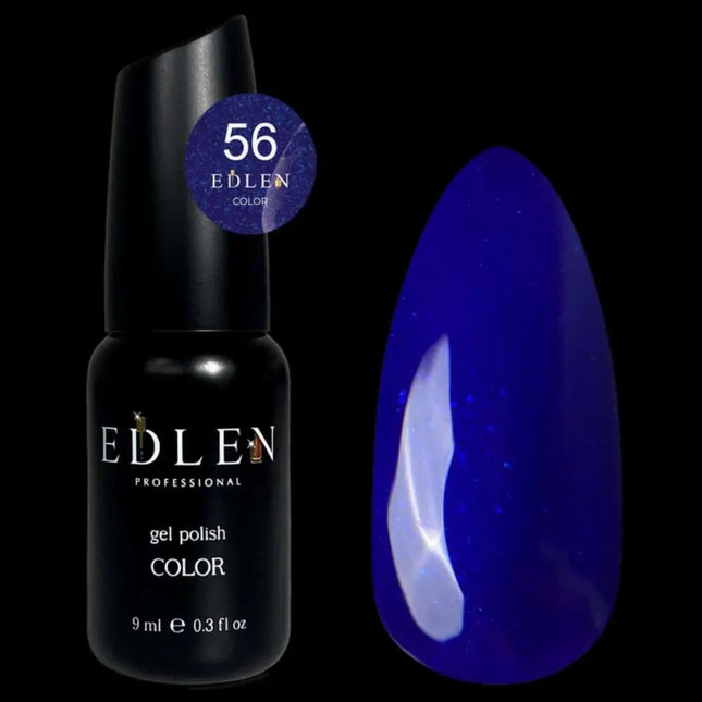 Edler Gel-Nagellack, Farbe Nr. 56 Dunkelblau mit Glitzer, 9 ml