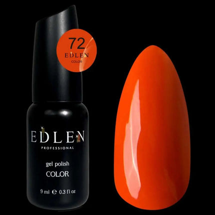 Гель-лак Edlen, колір №72 «Гарбузовий помаранчевий», 9ml