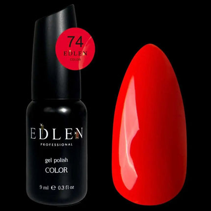 Edlen Gel Polish Color №74 Bright Scarlet 9ml