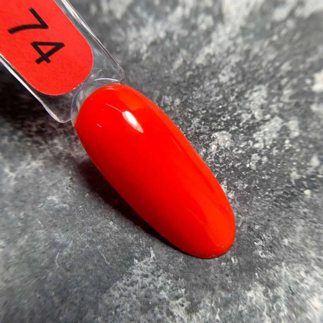 Edlen Gel-Nagellack, Farbe Nr. 74 „Leuchtendes Scharlachrot“, 9ml