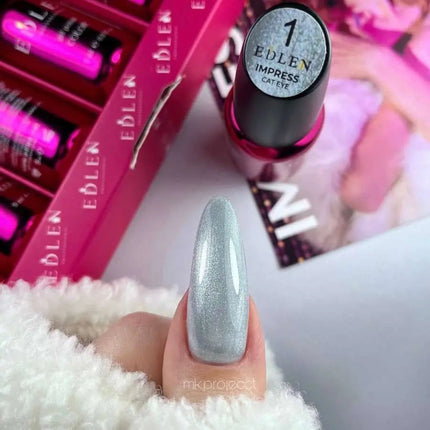 Edlen Cat Eye Impress №1 Серебристый 9 мл