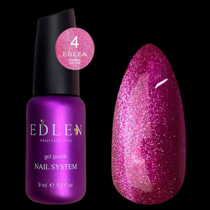 Edlen Cat Eye Sparkle №4 Малиновый 9ml