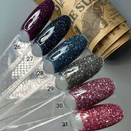 Saga Fiery Gel Polish №28 Azure mit Folie 10ml