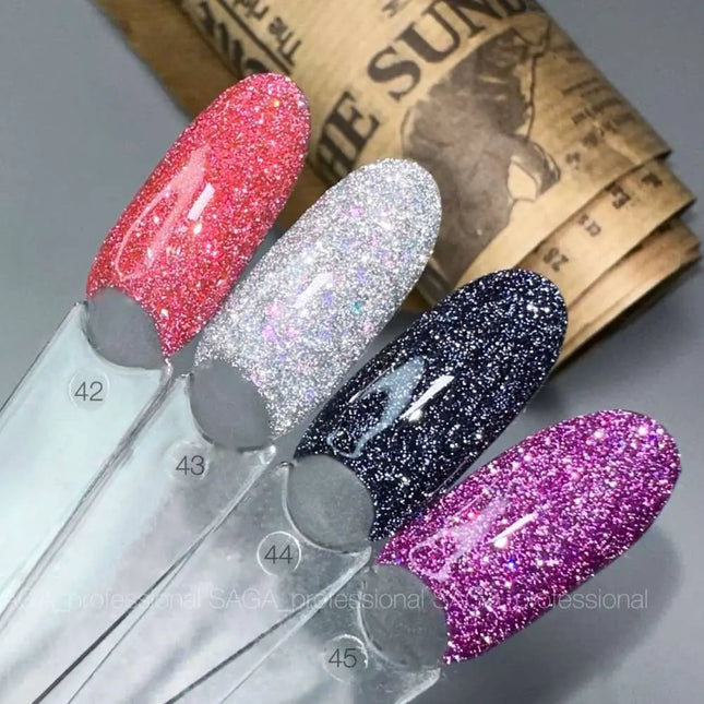 Saga Fiery Gel Polish №42 French Raspberry with foil 9ml