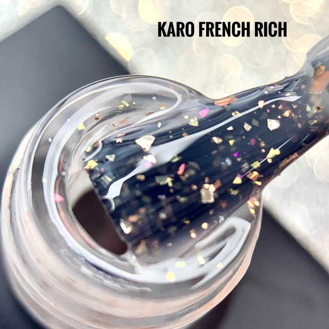 Gel Nagellack French Rich Milch mit einem Goldblatt 8ml KARO