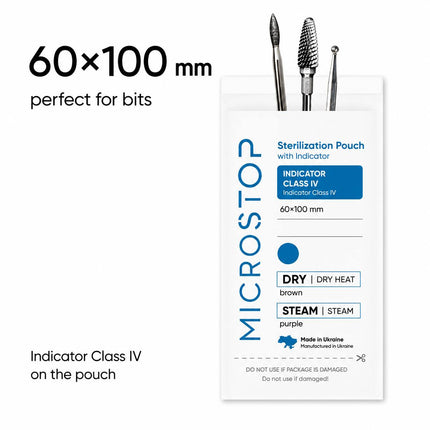 Sterilization Pouches MicroSTOP 60x100mm (white) 100pcs