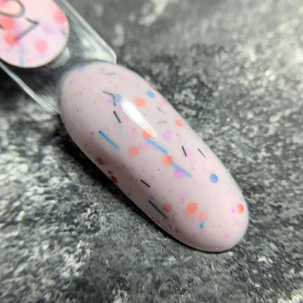 Luna Tutti Frutti Grundlack №21 Milky Pink mit mehrfarbigen Formen 13ml
