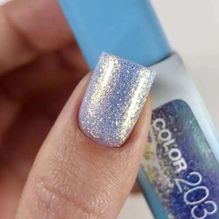 Luna Gel Polish Nr. 203 Farbe Blau Violett mit feiner holografischer Folie 13 ml