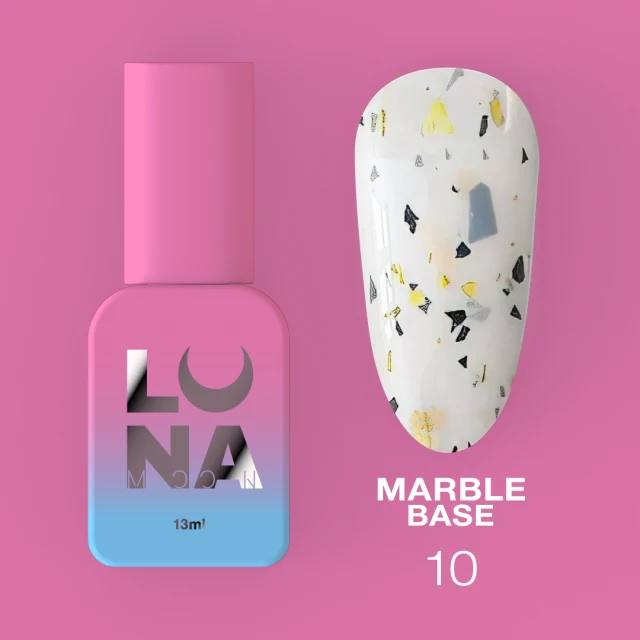 Luna Marble Grundlack №10 Milch mit Gold- und Schwarzfolie 13ml