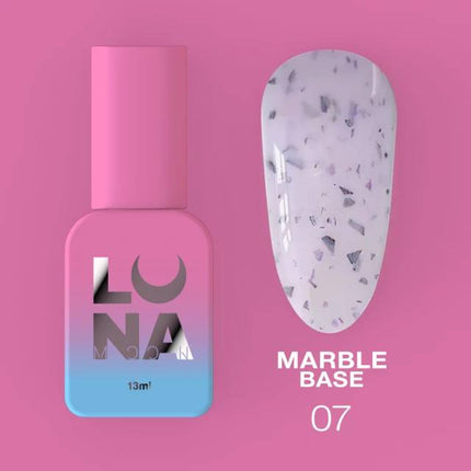 Luna Marble Grundlack №07 Blackberry Yogurt mit schwarzer und violetter Folie 13ml