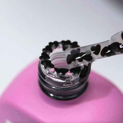 Luna Decklack Romantic Black mit dekorativen Herzen 13ml
