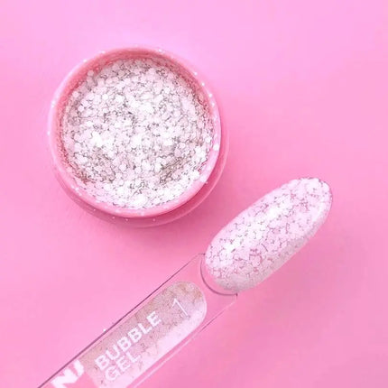 Luna Bubble Gel Nr. 01 klar mit weißem Glitzer 5ml