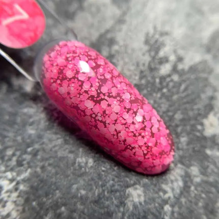 Luna Bubble Gel №07 deep pink with white glitter 5ml