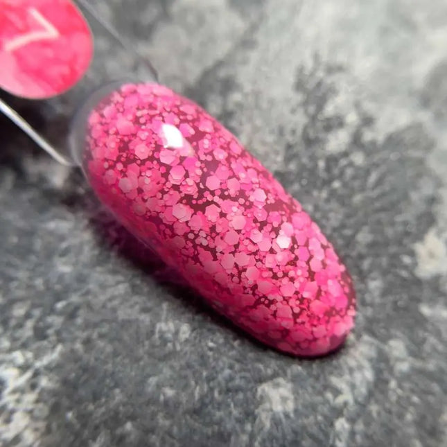 Luna Bubble Gel Nr. 07 tiefes Pink mit weißem Glitzer 5ml