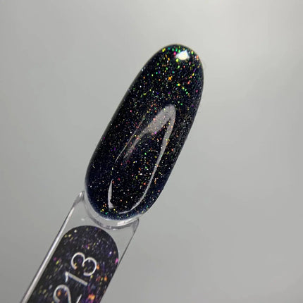 Luna Gel Polish Nr. 213 Reflection Black mit mehrfarbigen Glitzereffekten 8 ml