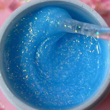 Luna Diamond Gel №07 Light Blue with holographic foil 15ml