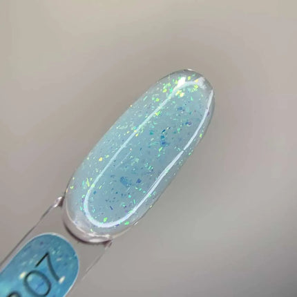 Luna Diamond Gel №07 Light Blue with holographic foil 15ml