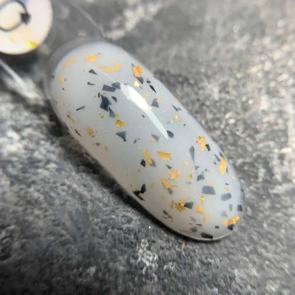 Luna Marble Grundlack №10 Milch mit Gold- und Schwarzfolie 13ml