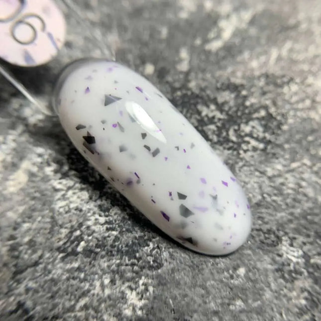 Luna Marble Grundlack №06 Milch mit schwarzer und lila Folie 13ml