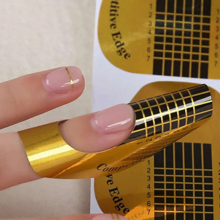 Lower Nail Forms for Extensions Gold 500pcs