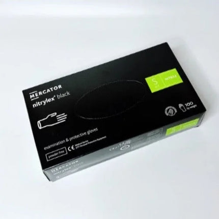 Nitrile powder-free gloves Nitrylex Mercator size S (Black) - Gloves