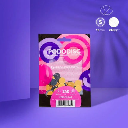 Refill pads on a soft base for pedicure disc Pododisc Staleks Pro S 240 grit (50 pcs) PDFS-15-240 - Disposable files
