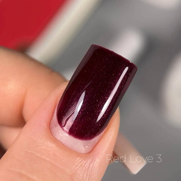 Gel-Lack Saga Love Red Nr. 3 Shimmer Burgunderrot 10 ml
