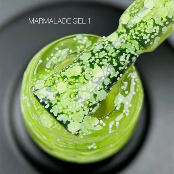 Saga Marmelade Gel-Lack №01 Chartreuse mit Flakes 9ml
