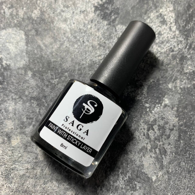 Stamping-Farbe Schwarz mit klebender Schicht 8ml Saga Professional