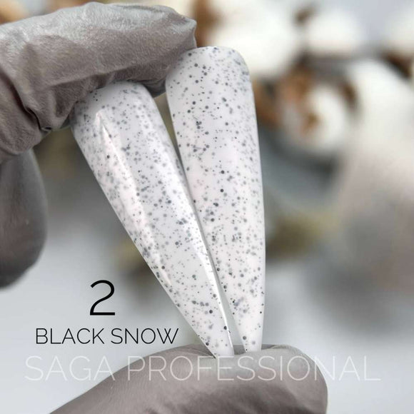 Saga Black Snow №2 Белый с черными крошками 9 мл