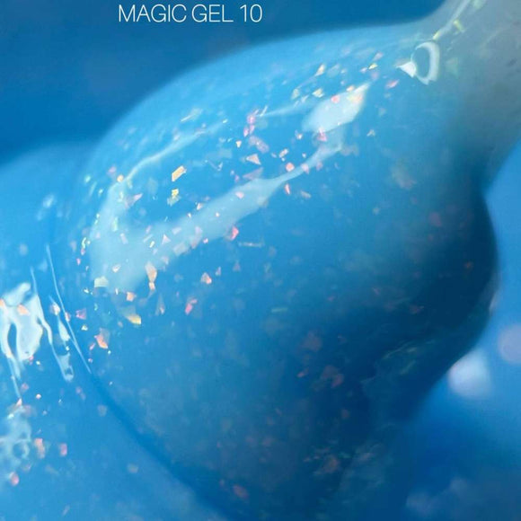 Saga Magic Gel №10 Світло-блакитний з голографічною фольгою 15 мл