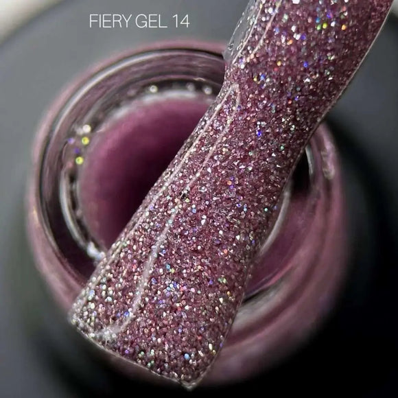 Saga Fiery Gel-Nagellack №14 Radiant Orchid mit Holographic-Glitzer 10ml