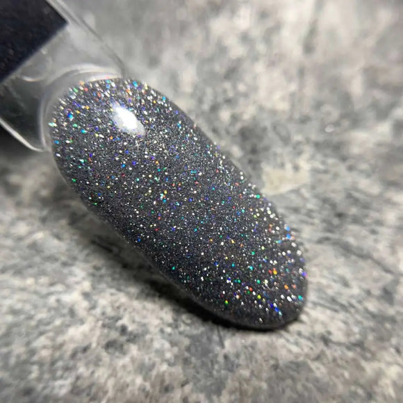 Saga Fiery Gel-Nagellack Nr. 15 Grau mit holografischem Glitzer 10ml