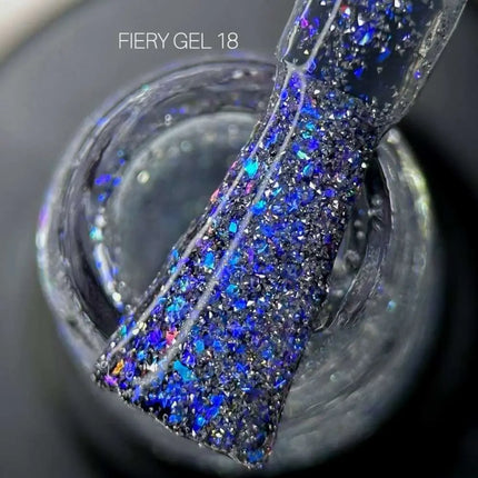 Saga Fiery Gel-Nagellack Nr. 18 Silber mit blauer Folie 10ml