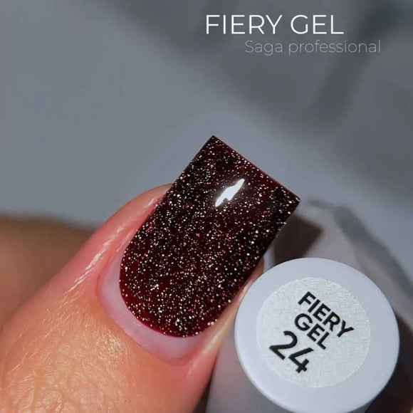 Saga Feuriger Gel-Nagellack №24 Dunkles Maroon 10ml