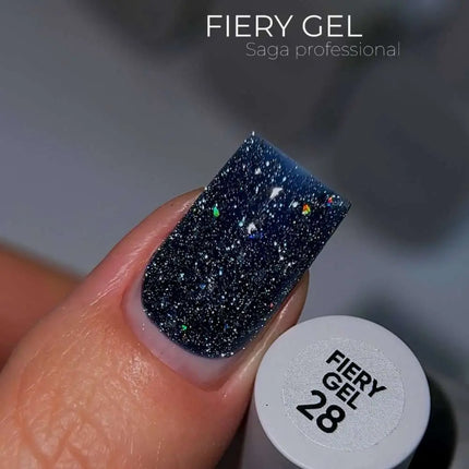 Saga Fiery Gel Polish №28 Azure mit Folie 10ml