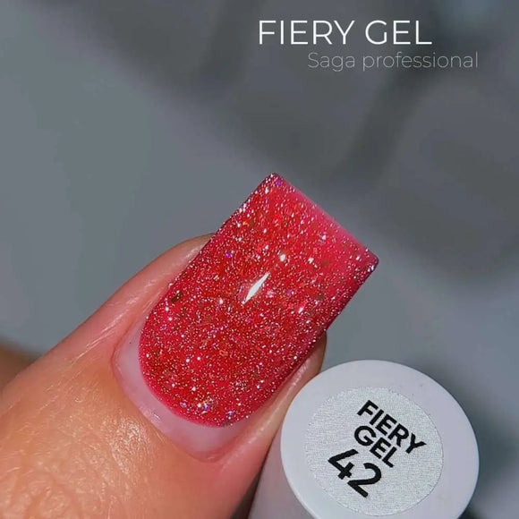 Saga Fiery гель-лак №42 French Raspberry с фольгой 9ml