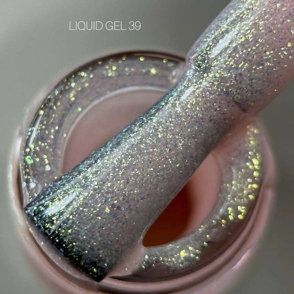 Saga Liquid Gel №39 Milky персиковый с мелкой фольгой 15ml