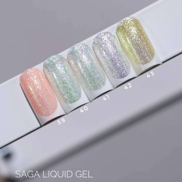 Saga Liquid Gel №40 Clear with violet-green small foil 15ml