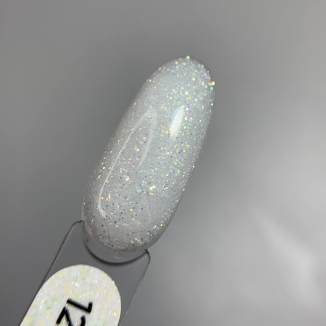 Saga Shimmer Grundlack №12 Milky Beige mit holografischem Glitzer 15ml