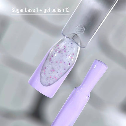 Saga Sugar Base №1 Milky with color glitter 10ml