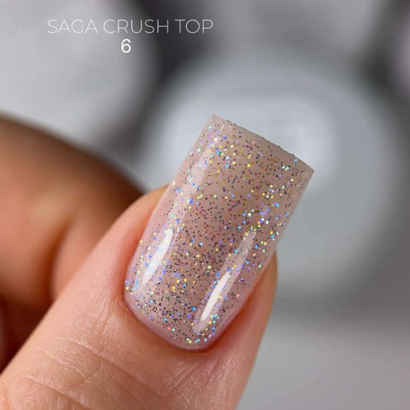 Saga Топ Crush №06 с синими голографическими блестками 9 мл