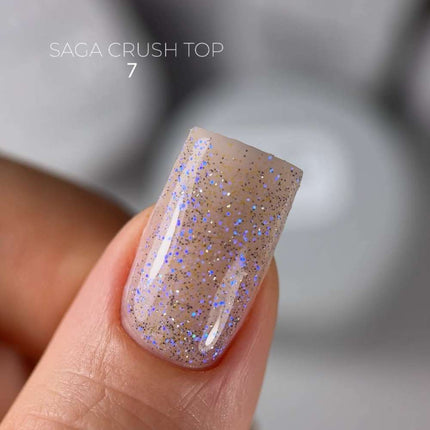Saga Топ Crush №07 з синіми хамелеоновими блискітками 9 мл
