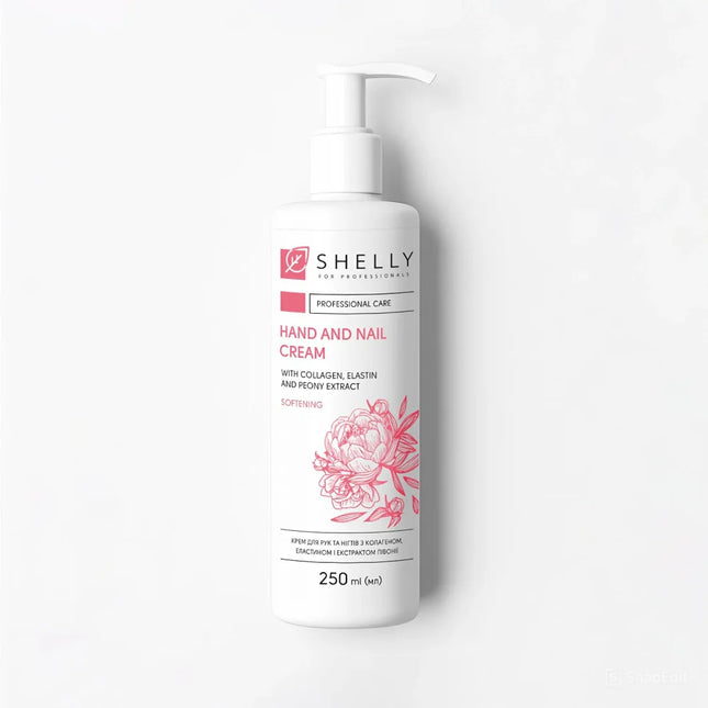 Hand- und Nagelcreme mit Kollagen, Elastin und Pfingstrosenextrakt Shelly 250 ml