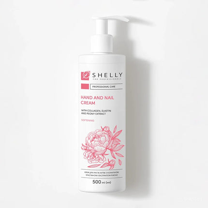 Hand And Nail Cream With Collagen, Elastin And  Peony Extract Shelly 500 ml
