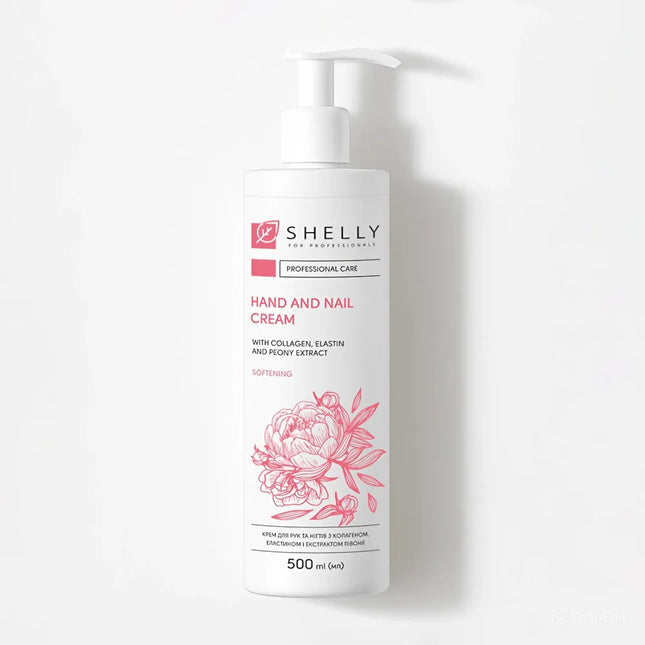 Hand- und Nagelcreme mit Kollagen, Elastin und Pfingstrosenextrakt Shelly 500 ml