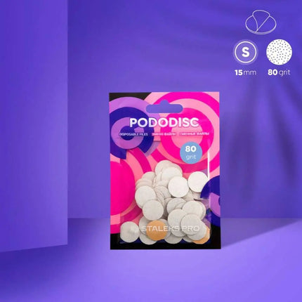 Одноразовые пилочки для педикюра диск Staleks PODODISC S зернистость 80, 50 шт.